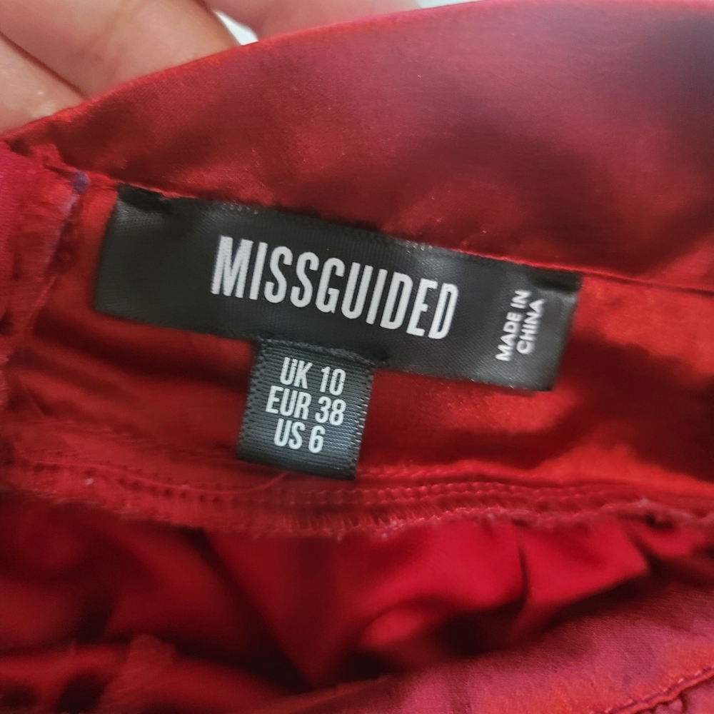 Misguided Red/Burgundy Halter Neck Wideleg Jumpsuit size 6 - Picture 13 of 16